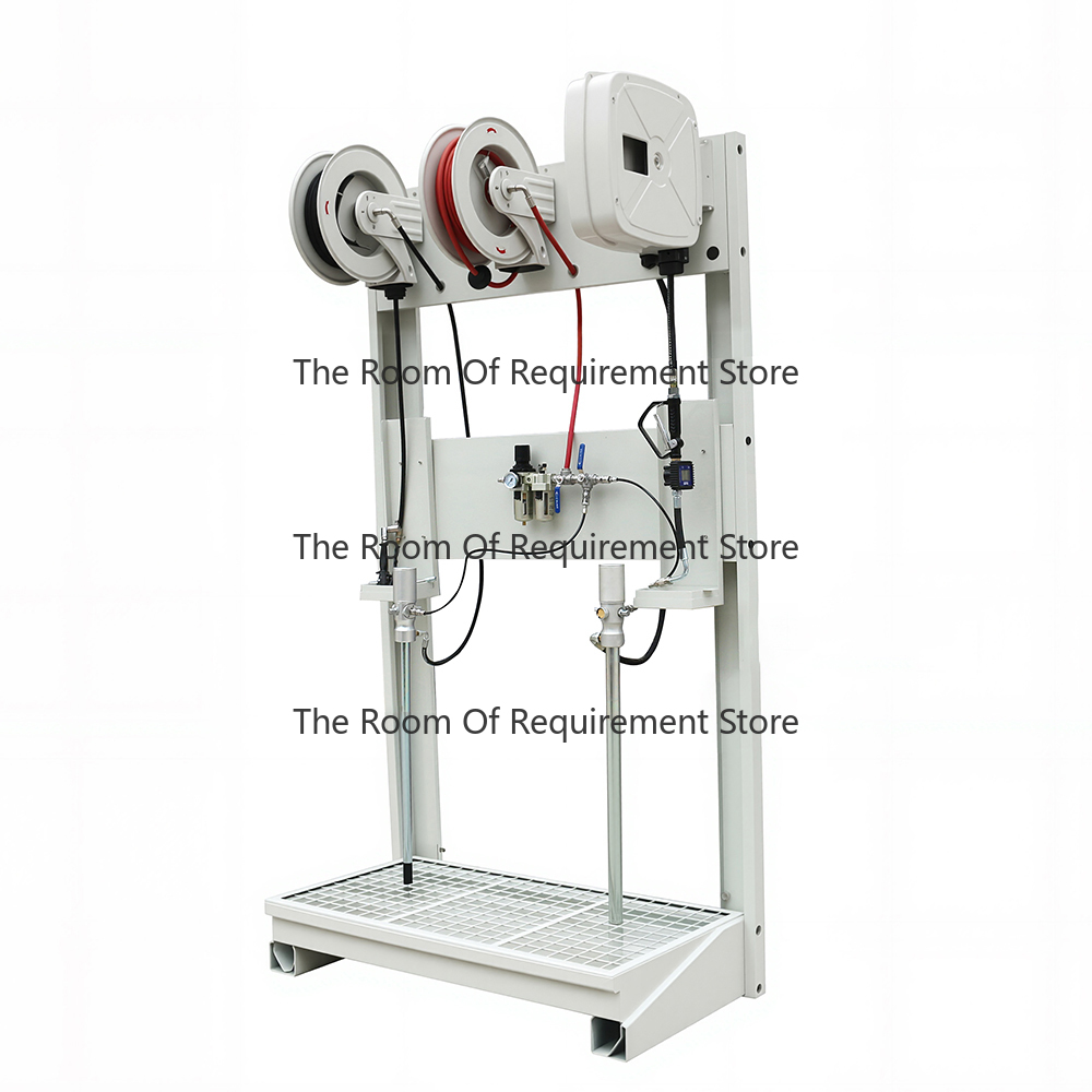 Reel Oil - Automatisches pneumatisches Schmiermittel-Trommel-Fettpumpen-Set, Schlauchtrommel, luftbetriebene Fassölpumpe